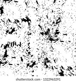 Rough, scratch, splatter grunge pattern design brush strokes. Overlay texture. Faded black-white dyed paper texture. Sketch grunge design. Use for poster, cover, banner, mock-up, stickers layout.