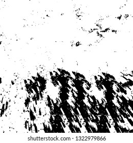 Rough, scratch, splatter grunge pattern design brush strokes. Overlay texture. Faded black-white dyed paper texture. Sketch grunge design. Use for poster, cover, banner, mock-up, stickers layout.