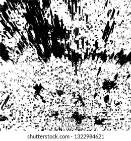Rough, scratch, splatter grunge pattern design brush strokes. Overlay texture. Faded black-white dyed paper texture. Sketch grunge design. Use for poster, cover, banner, mock-up, stickers layout.