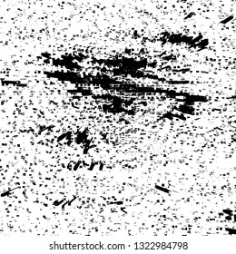 Rough, scratch, splatter grunge pattern design brush strokes. Overlay texture. Faded black-white dyed paper texture. Sketch grunge design. Use for poster, cover, banner, mock-up, stickers layout.