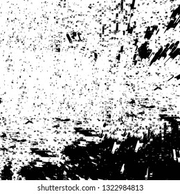 Rough, scratch, splatter grunge pattern design brush strokes. Overlay texture. Faded black-white dyed paper texture. Sketch grunge design. Use for poster, cover, banner, mock-up, stickers layout.