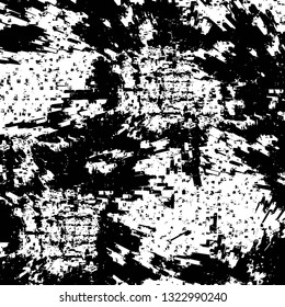 Rough, scratch, splatter grunge pattern design brush strokes. Overlay texture. Faded black-white dyed paper texture. Sketch grunge design. Use for poster, cover, banner, mock-up, stickers layout.