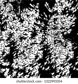 Rough, scratch, splatter grunge pattern design brush strokes. Overlay texture. Faded black-white dyed paper texture. Sketch grunge design. Use for poster, cover, banner, mock-up, stickers layout.