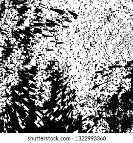 Rough, scratch, splatter grunge pattern design brush strokes. Overlay texture. Faded black-white dyed paper texture. Sketch grunge design. Use for poster, cover, banner, mock-up, stickers layout.