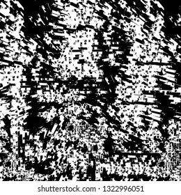 Rough, scratch, splatter grunge pattern design brush strokes. Overlay texture. Faded black-white dyed paper texture. Sketch grunge design. Use for poster, cover, banner, mock-up, stickers layout.