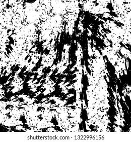 Rough, scratch, splatter grunge pattern design brush strokes. Overlay texture. Faded black-white dyed paper texture. Sketch grunge design. Use for poster, cover, banner, mock-up, stickers layout.