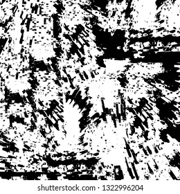 Rough, scratch, splatter grunge pattern design brush strokes. Overlay texture. Faded black-white dyed paper texture. Sketch grunge design. Use for poster, cover, banner, mock-up, stickers layout.