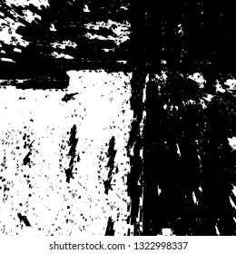 Rough, scratch, splatter grunge pattern design brush strokes. Overlay texture. Faded black-white dyed paper texture. Sketch grunge design. Use for poster, cover, banner, mock-up, stickers layout.