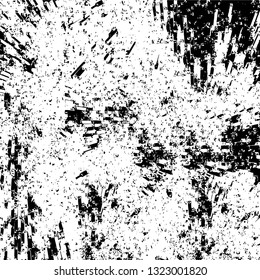Rough, scratch, splatter grunge pattern design brush strokes. Overlay texture. Faded black-white dyed paper texture. Sketch grunge design. Use for poster, cover, banner, mock-up, stickers layout.
