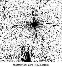 Rough, scratch, splatter grunge pattern design brush strokes. Overlay texture. Faded black-white dyed paper texture. Sketch grunge design. Use for poster, cover, banner, mock-up, stickers layout.