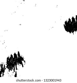 Rough, scratch, splatter grunge pattern design brush strokes. Overlay texture. Faded black-white dyed paper texture. Sketch grunge design. Use for poster, cover, banner, mock-up, stickers layout.