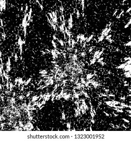 Rough, scratch, splatter grunge pattern design brush strokes. Overlay texture. Faded black-white dyed paper texture. Sketch grunge design. Use for poster, cover, banner, mock-up, stickers layout.