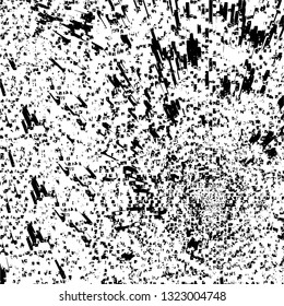 Rough, scratch, splatter grunge pattern design brush strokes. Overlay texture. Faded black-white dyed paper texture. Sketch grunge design. Use for poster, cover, banner, mock-up, stickers layout.