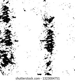 Rough, scratch, splatter grunge pattern design brush strokes. Overlay texture. Faded black-white dyed paper texture. Sketch grunge design. Use for poster, cover, banner, mock-up, stickers layout.