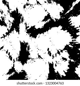 Rough, scratch, splatter grunge pattern design brush strokes. Overlay texture. Faded black-white dyed paper texture. Sketch grunge design. Use for poster, cover, banner, mock-up, stickers layout.