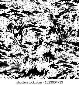 Rough, scratch, splatter grunge pattern design brush strokes. Overlay texture. Faded black-white dyed paper texture. Sketch grunge design. Use for poster, cover, banner, mock-up, stickers layout.