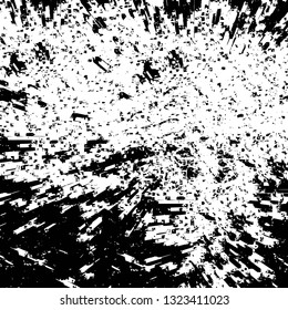 Rough, scratch, splatter grunge pattern design brush strokes. Overlay texture. Faded black-white dyed paper texture. Sketch grunge design. Use for poster, cover, banner, mock-up, stickers layout.