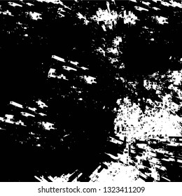 Rough, scratch, splatter grunge pattern design brush strokes. Overlay texture. Faded black-white dyed paper texture. Sketch grunge design. Use for poster, cover, banner, mock-up, stickers layout.