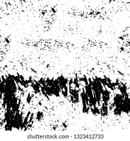 Rough, scratch, splatter grunge pattern design brush strokes. Overlay texture. Faded black-white dyed paper texture. Sketch grunge design. Use for poster, cover, banner, mock-up, stickers layout.