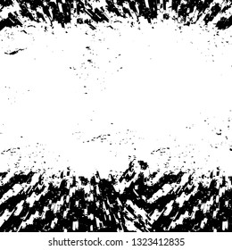 Rough, scratch, splatter grunge pattern design brush strokes. Overlay texture. Faded black-white dyed paper texture. Sketch grunge design. Use for poster, cover, banner, mock-up, stickers layout.