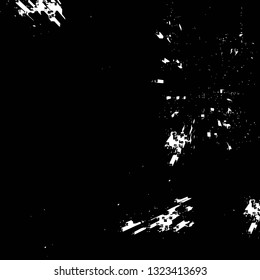Rough, scratch, splatter grunge pattern design brush strokes. Overlay texture. Faded black-white dyed paper texture. Sketch grunge design. Use for poster, cover, banner, mock-up, stickers layout.