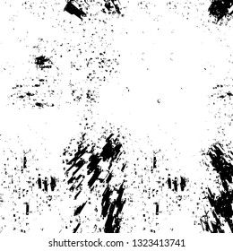 Rough, scratch, splatter grunge pattern design brush strokes. Overlay texture. Faded black-white dyed paper texture. Sketch grunge design. Use for poster, cover, banner, mock-up, stickers layout.