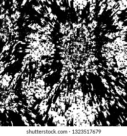 Rough, scratch, splatter grunge pattern design brush strokes. Overlay texture. Faded black-white dyed paper texture. Sketch grunge design. Use for poster, cover, banner, mock-up, stickers layout.