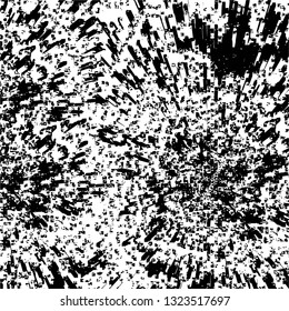 Rough, scratch, splatter grunge pattern design brush strokes. Overlay texture. Faded black-white dyed paper texture. Sketch grunge design. Use for poster, cover, banner, mock-up, stickers layout.