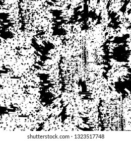 Rough, scratch, splatter grunge pattern design brush strokes. Overlay texture. Faded black-white dyed paper texture. Sketch grunge design. Use for poster, cover, banner, mock-up, stickers layout.