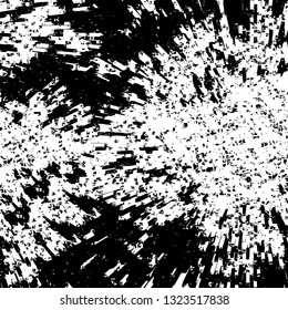 Rough, scratch, splatter grunge pattern design brush strokes. Overlay texture. Faded black-white dyed paper texture. Sketch grunge design. Use for poster, cover, banner, mock-up, stickers layout.