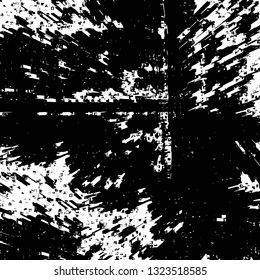 Rough, scratch, splatter grunge pattern design brush strokes. Overlay texture. Faded black-white dyed paper texture. Sketch grunge design. Use for poster, cover, banner, mock-up, stickers layout.