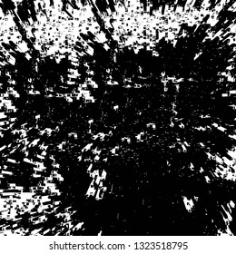 Rough, scratch, splatter grunge pattern design brush strokes. Overlay texture. Faded black-white dyed paper texture. Sketch grunge design. Use for poster, cover, banner, mock-up, stickers layout.