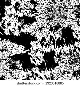 Rough, scratch, splatter grunge pattern design brush strokes. Overlay texture. Faded black-white dyed paper texture. Sketch grunge design. Use for poster, cover, banner, mock-up, stickers layout.
