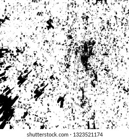 Rough, scratch, splatter grunge pattern design brush strokes. Overlay texture. Faded black-white dyed paper texture. Sketch grunge design. Use for poster, cover, banner, mock-up, stickers layout.