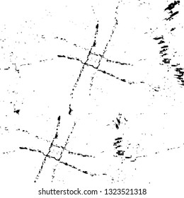 Rough, scratch, splatter grunge pattern design brush strokes. Overlay texture. Faded black-white dyed paper texture. Sketch grunge design. Use for poster, cover, banner, mock-up, stickers layout.