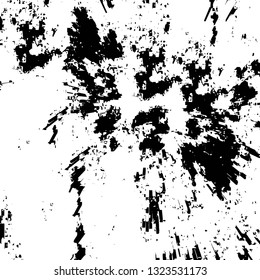 Rough, scratch, splatter grunge pattern design brush strokes. Overlay texture. Faded black-white dyed paper texture. Sketch grunge design. Use for poster, cover, banner, mock-up, stickers layout.