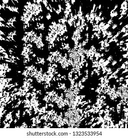 Rough, scratch, splatter grunge pattern design brush strokes. Overlay texture. Faded black-white dyed paper texture. Sketch grunge design. Use for poster, cover, banner, mock-up, stickers layout.