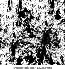 Rough, scratch, splatter grunge pattern design brush strokes. Overlay texture. Faded black-white dyed paper texture. Sketch grunge design. Use for poster, cover, banner, mock-up, stickers layout.