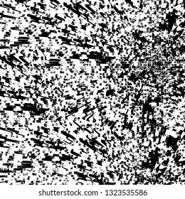 Rough, scratch, splatter grunge pattern design brush strokes. Overlay texture. Faded black-white dyed paper texture. Sketch grunge design. Use for poster, cover, banner, mock-up, stickers layout.