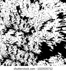 Rough, scratch, splatter grunge pattern design brush strokes. Overlay texture. Faded black-white dyed paper texture. Sketch grunge design. Use for poster, cover, banner, mock-up, stickers layout.