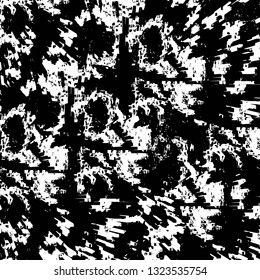 Rough, scratch, splatter grunge pattern design brush strokes. Overlay texture. Faded black-white dyed paper texture. Sketch grunge design. Use for poster, cover, banner, mock-up, stickers layout.