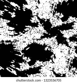 Rough, scratch, splatter grunge pattern design brush strokes. Overlay texture. Faded black-white dyed paper texture. Sketch grunge design. Use for poster, cover, banner, mock-up, stickers layout.