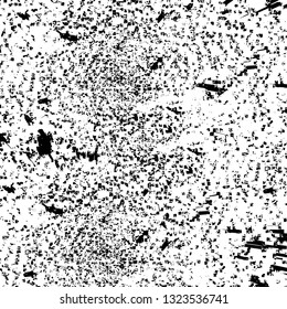 Rough, scratch, splatter grunge pattern design brush strokes. Overlay texture. Faded black-white dyed paper texture. Sketch grunge design. Use for poster, cover, banner, mock-up, stickers layout.