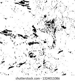 Rough, scratch, splatter grunge pattern design brush strokes. Overlay texture. Faded black-white dyed paper texture. Sketch grunge design. Use for poster, cover, banner, mock-up, stickers layout.
