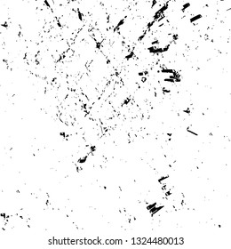 Rough, scratch, splatter grunge pattern design brush strokes. Overlay texture. Faded black-white dyed paper texture. Sketch grunge design. Use for poster, cover, banner, mock-up, stickers layout.