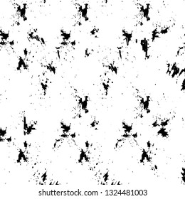 Rough, scratch, splatter grunge pattern design brush strokes. Overlay texture. Faded black-white dyed paper texture. Sketch grunge design. Use for poster, cover, banner, mock-up, stickers layout.