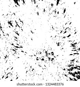 Rough, scratch, splatter grunge pattern design brush strokes. Overlay texture. Faded black-white dyed paper texture. Sketch grunge design. Use for poster, cover, banner, mock-up, stickers layout.