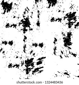 Rough, scratch, splatter grunge pattern design brush strokes. Overlay texture. Faded black-white dyed paper texture. Sketch grunge design. Use for poster, cover, banner, mock-up, stickers layout.