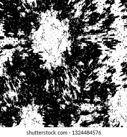Rough, scratch, splatter grunge pattern design brush strokes. Overlay texture. Faded black-white dyed paper texture. Sketch grunge design. Use for poster, cover, banner, mock-up, stickers layout.
