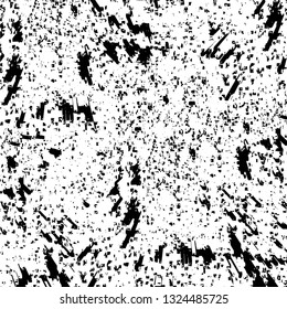 Rough, scratch, splatter grunge pattern design brush strokes. Overlay texture. Faded black-white dyed paper texture. Sketch grunge design. Use for poster, cover, banner, mock-up, stickers layout.